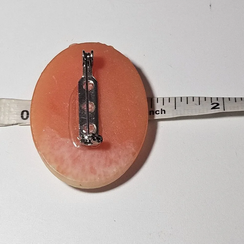 Peach And Cream Cameo Brooch